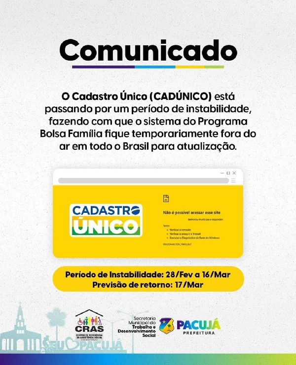 Comunicado CADÚNICO!